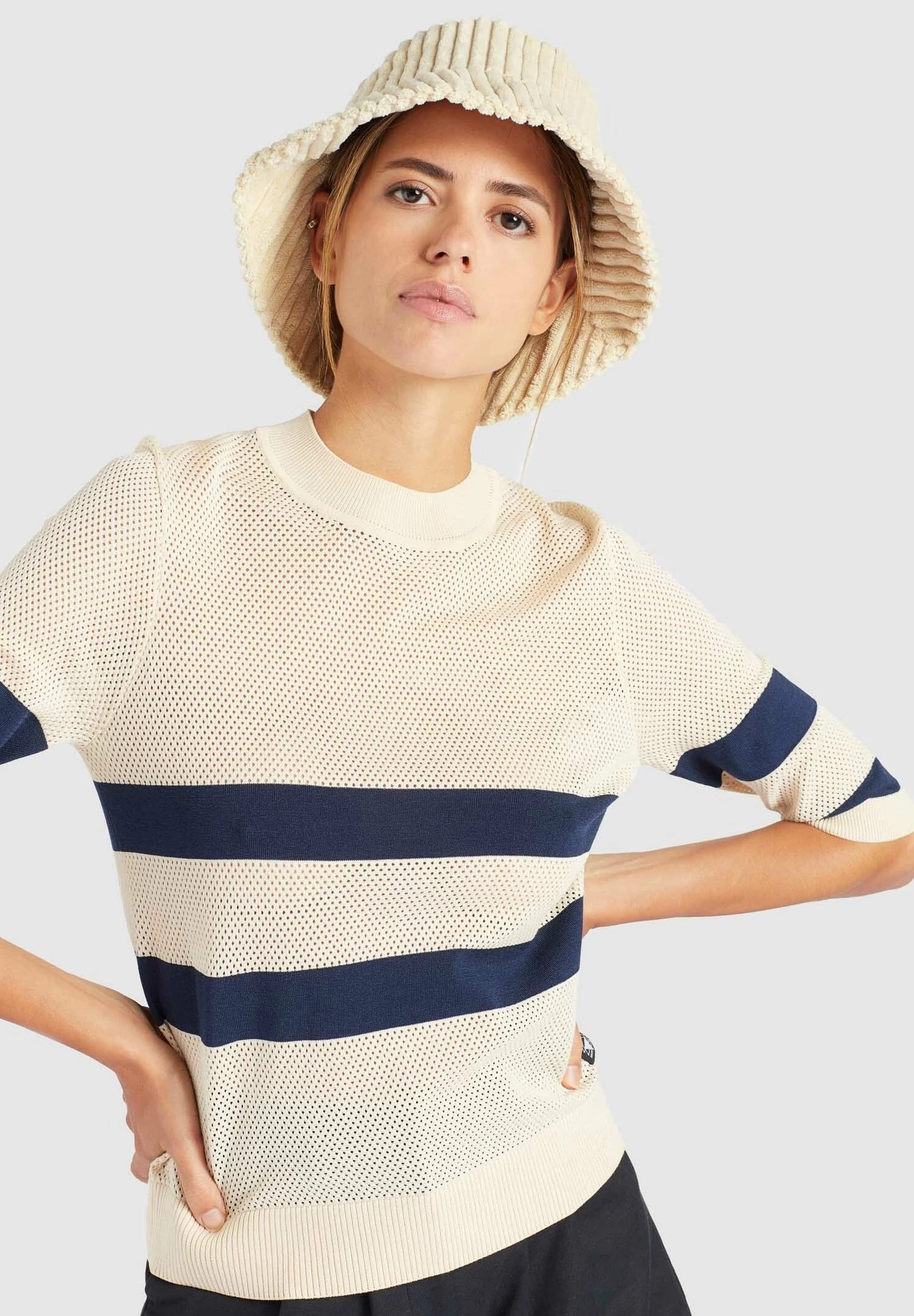 Khujo Chumane - T-Shirt Print - Sand/Dark Blue 5 Khujo Chumane - T-Shirt Print - Sand/Dark Blue - Afbeelding 5