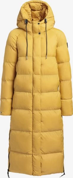 Khujo Wintermantels Wintermantel Dames Goudgeel