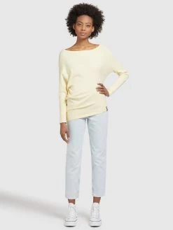 Khujo Fijngebreide Truien Trui Shea Dames Lichtgeel -Mode kledingwinkel c3714de30c29ff27b0368dd2468e5a1f