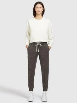 Khujo Pantalons Tapered Broek SANDI Dames Antraciet -Mode kledingwinkel c91ca4892f2a5eeb94370deb41edf256