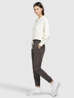 Khujo Pantalons Tapered Broek SANDI Dames Antraciet -Mode kledingwinkel c9ba3836cc7ca961e3e54ff0a4888d6c