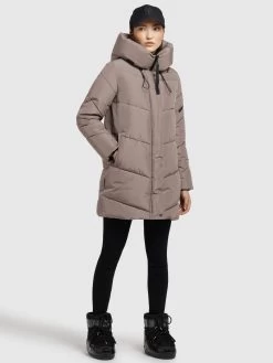 Khujo Winterjassen Winterjas Jordis 4 Dames Taupe -Mode kledingwinkel ce59e49a5d175bc9be58a1348e67ea25