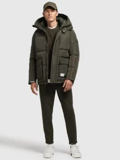 Khujo Winterjassen Winterjas JEDI Heren Kaki -Mode kledingwinkel ce951459e6bdb02831117ae2a5c562e9