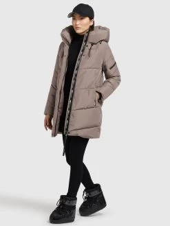 Khujo Winterjassen Winterjas Jordis 4 Dames Taupe -Mode kledingwinkel d0e47a8f6004130883fab70de3afd4bd