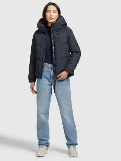 Khujo Winterjassen Winterjas Esila Dames Marine -Mode kledingwinkel d1d584f5212f13906749f71d3fec88ae