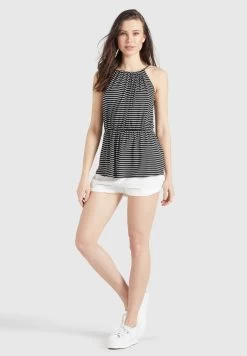Khujo Valda - Top - Schwarz-Weiß Gestreift -Mode kledingwinkel d8cee92ed5bd4ad59b5e7a878a324b29