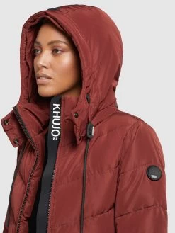 Khujo Wintermantels Wintermantel Huba Dames Karmijnrood -Mode kledingwinkel d914fa49ca464398523789cdb1b0905d