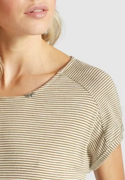 Khujo Jerseyjurken Jurk ANNEMARIE Dames Beige / Wit -Mode kledingwinkel dcf8e19a773b3855d3c7162ef6445e19