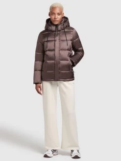 Khujo Winterjassen Winterjas Evona Dames Taupe -Mode kledingwinkel df22f00e5a6c364e9c71755ce4da2776