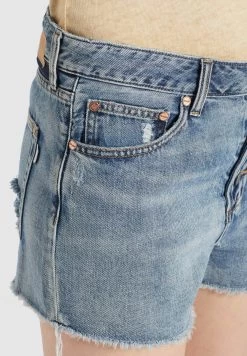Khujo Denim Shorts Loosefit Jeans Anouk Dames Blauw -Mode kledingwinkel e24eaf685e840c08210cdbcafa9f5905