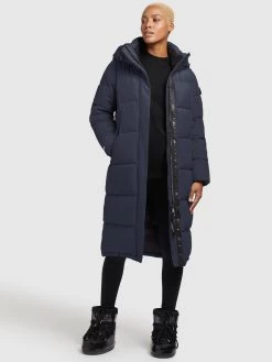 Khujo Wintermantels Wintermantel TIONE Dames Navy -Mode kledingwinkel e5800cf4d841b8f365225f3d7efd83c5