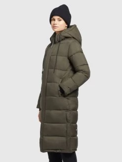 Khujo Wintermantels Wintermantel Julina Dames Kaki -Mode kledingwinkel e61a770c8240f6d6ae0f734734e5b76a