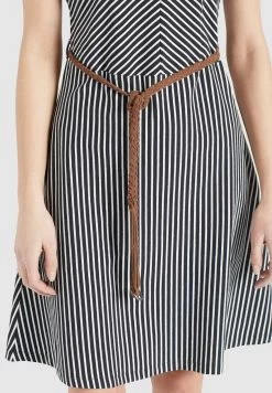 Khujo Leifa - Jurk - Dunkelblau-Weiß Gestreift -Mode kledingwinkel f13b10be080145fcb2edf6ef1d8218ff