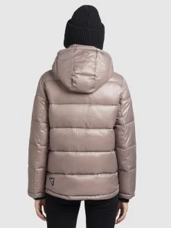 Khujo Winterjassen Winterjas Gerda Shiny Dames Beige -Mode kledingwinkel f3106995a0ae8dce3be657cbdc68dcd9