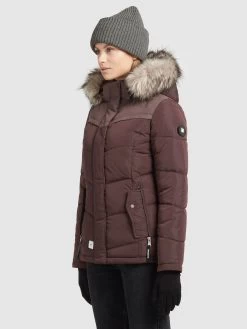 Khujo Winterjassen Winterjas Winsen Dames Bourgogne -Mode kledingwinkel f59cf03d1f231e2d08b435e3c4e6808d