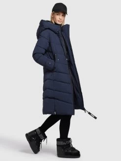 Khujo Tussenmantels Tussenmantel Klayd Dames Donkerblauw -Mode kledingwinkel f8afbe97679593891da7bc3b593394bd