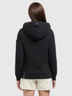 Khujo Hoodies Sweatshirt Rhabea Dames Zwart -Mode kledingwinkel f8f4cef9eb1c6b55b2b7d1f623f24f35