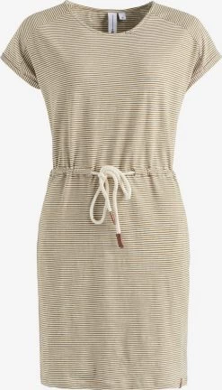 Khujo Jerseyjurken Jurk ANNEMARIE Dames Beige / Wit